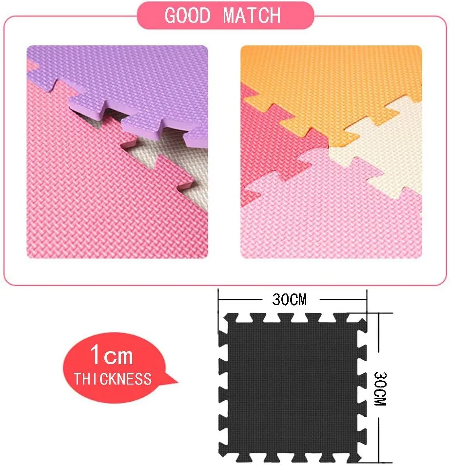 YIMINYUER® 20 Tiles (30cm×30cm×1cm Each Tile) Baby Soft Puzzle Play Mats, Kids Thick EVA Foam Floor, Toddlers & Children's Soft Interlocking Mat R01R10R12G301020