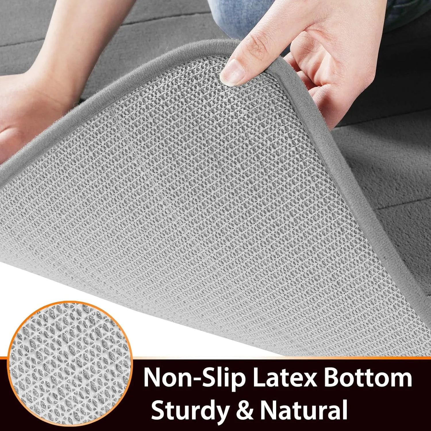 Yimobra Memory Foam Bath Mat Large Size 36.2 x 24 Inches, Soft and Comfortable, Super Water Absorption, Non-Slip, Thick, Machine Wash, Easier to Dry for Bathroom Floor Rug, Gray