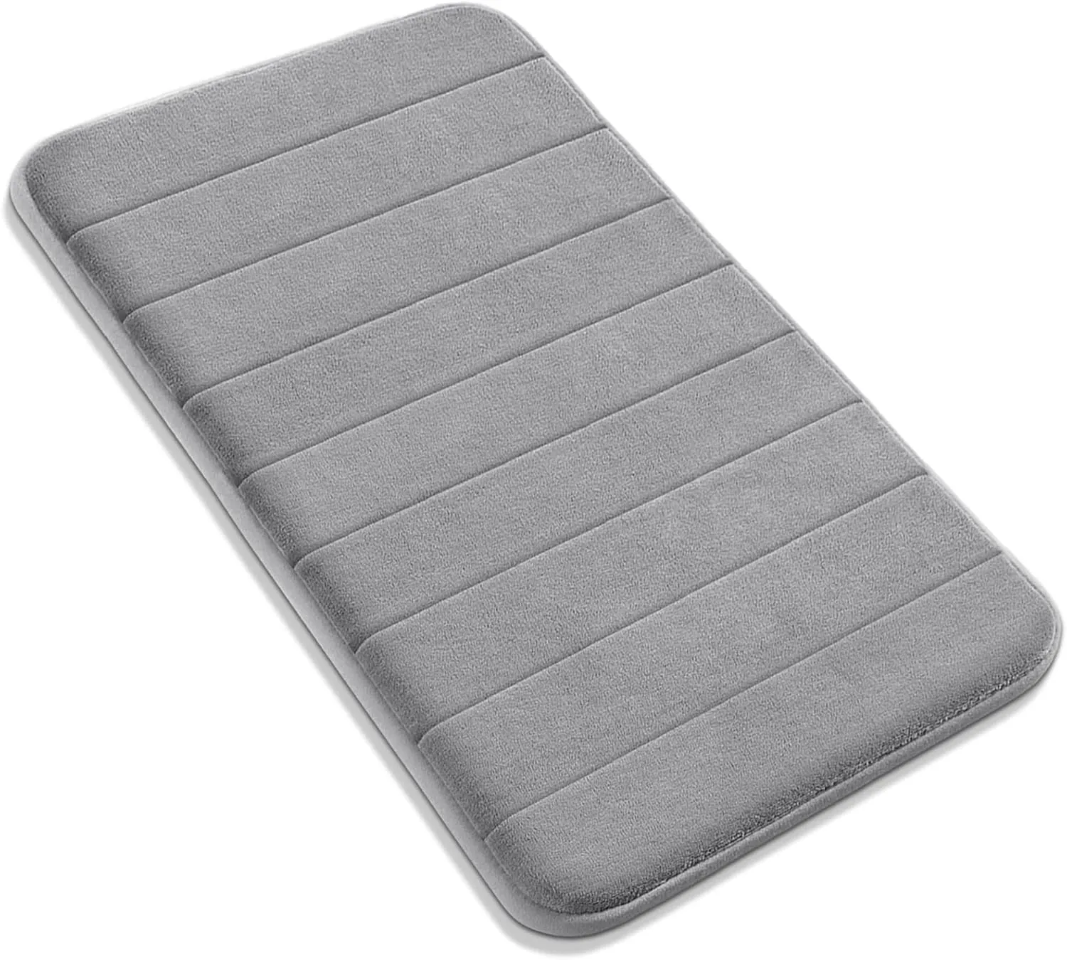 Yimobra Memory Foam Bath Mat Large Size 36.2 x 24 Inches, Soft and Comfortable, Super Water Absorption, Non-Slip, Thick, Machine Wash, Easier to Dry for Bathroom Floor Rug, Gray