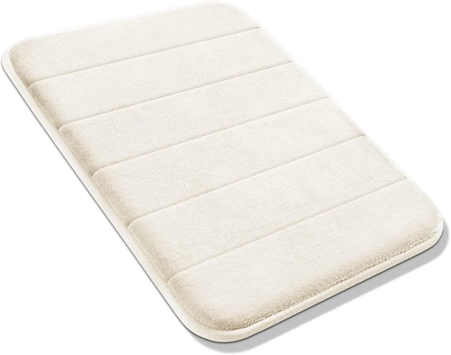 Yimobra Memory Foam Bath Mat Rug, 24 x 17 Inches, Comfortable, Soft, Non-Slip, Super Absorbent, Quick Drying Bathroom Rug for Floor, Tub & Shower, Machine Washable, Thick, Cream