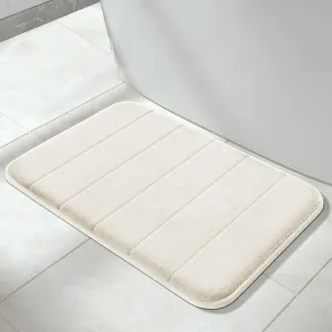 Yimobra Memory Foam Bath Mat Rug, 24 x 17 Inches, Comfortable, Soft, Non-Slip, Super Absorbent, Quick Drying Bathroom Rug for Floor, Tub & Shower, Machine Washable, Thick, Cream