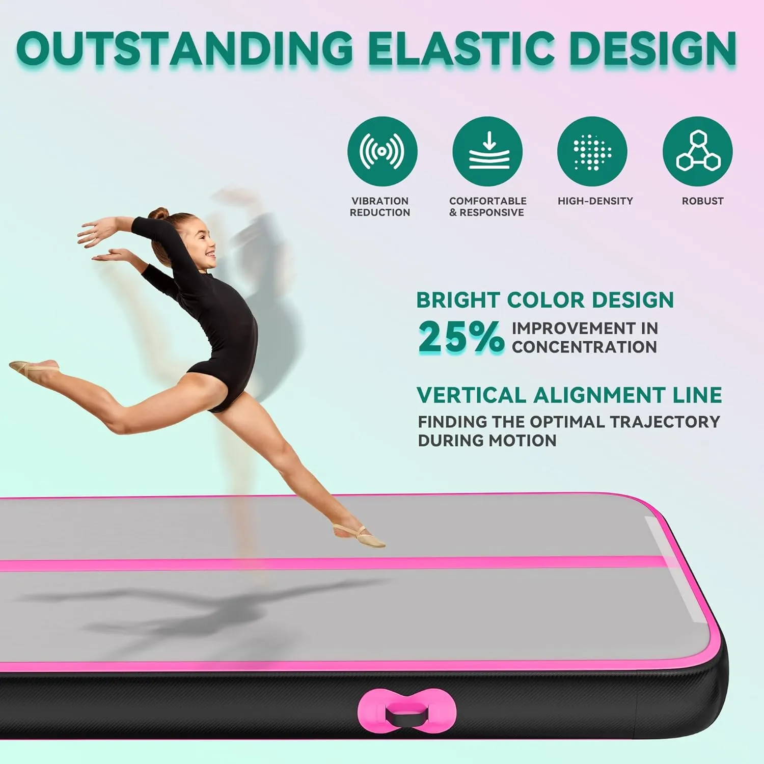 YITAHOME Air Gymnastics Mat 10ft/13ft/16ft/20ft Tumble Track Mat 4/8 Inches Thick Inflatable Tumbling Mat with Electric Pump & Carry Bag for Home Use/Tumble/Gym/Training/Cheerleading/Park/Water
