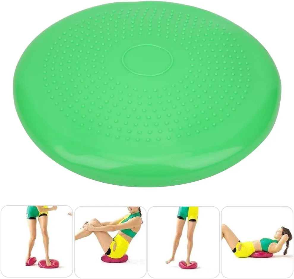 Yoga Inflatable Cushion, PVC Wobble Massage Balances Cushion Thickened Yoga Inflatable Cushion Body Fitness Equipment for Exercise Sports Yoga