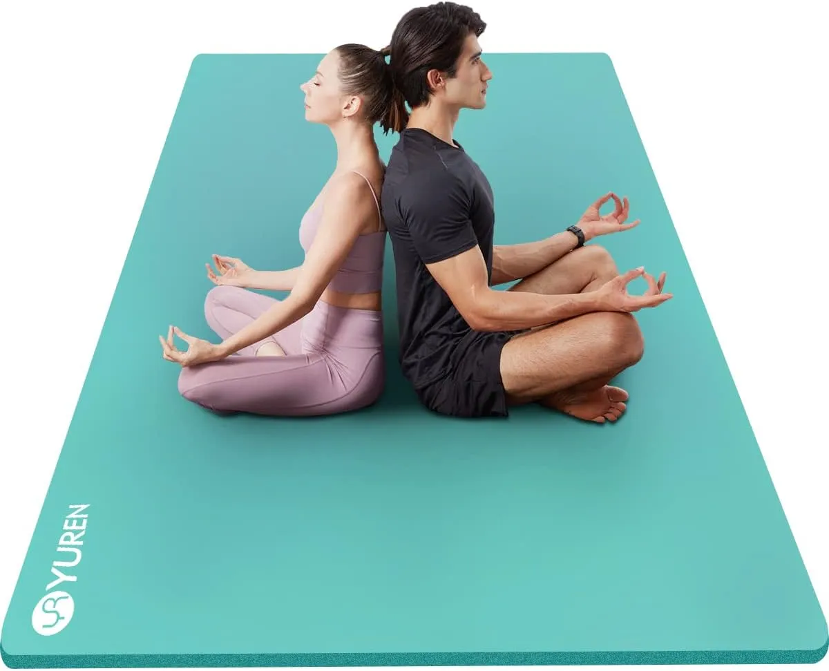 Yoga Mat 1/2 Inch Thick Large Exercise Mat 78"x 51" Extra Wide Workout Mats for Home Gym, Non-Slip Gym Floor Mat Soft Comfortable with Carrying Yoga Bag
