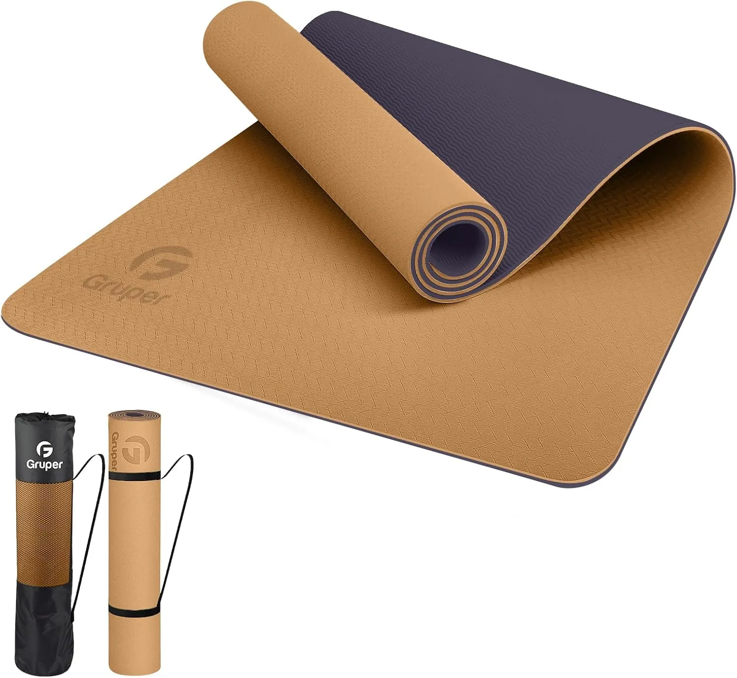Yoga Mat Non Slip TPE Thick Yoga Mat, Large Size 72"L x 24"W x 0.32"Th, Eco Friendly Exercise Mat with Carrying Strap, Pro Yoga Mats for Women, Workout Mats for Home, Pilates and Floor Exercises