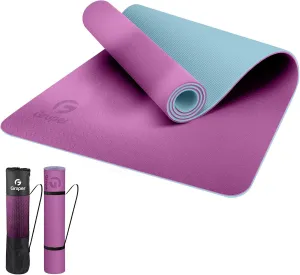 Yoga Mat Non Slip TPE Thick Yoga Mat, Large Size 72"L x 24"W x 0.32"Th, Eco Friendly Exercise Mat with Carrying Strap, Pro Yoga Mats for Women, Workout Mats for Home, Pilates and Floor Exercises