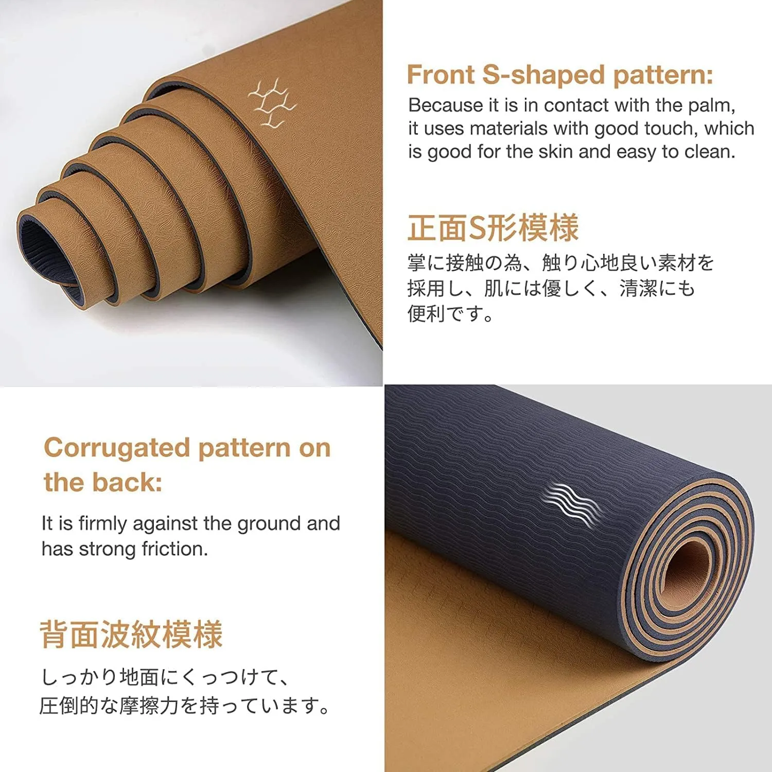 Yoga Mat Non Slip TPE Thick Yoga Mat, Large Size 72"L x 24"W x 0.32"Th, Eco Friendly Exercise Mat with Carrying Strap, Pro Yoga Mats for Women, Workout Mats for Home, Pilates and Floor Exercises