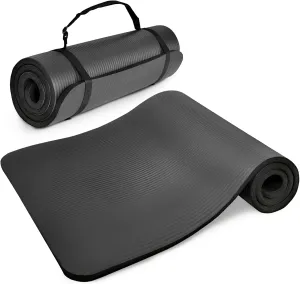 Yoga Mat, One-Inch Extra Thick High Density Exercise Mat, Anti-Tear Exercise Yoga Mat with Carrying Strap, Suitable for Various Yoga Exercises