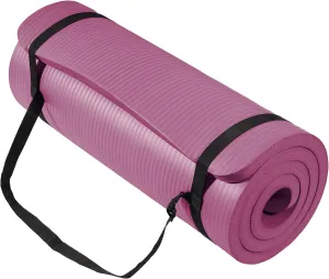 Yoga Mat, One-Inch Extra Thick High Density Exercise Mat, Anti-Tear Exercise Yoga Mat with Carrying Strap, Suitable for Various Yoga Exercises