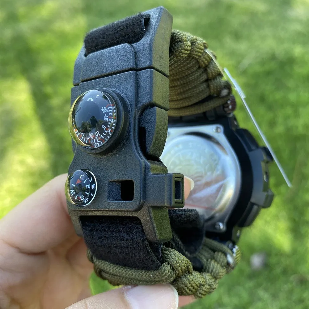 Yuzex Survival Watch, 6 in 1 Paracord Bracelet Compass Watch