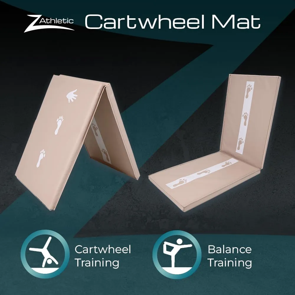 Z Athletic Kids Balance Beam and Cartwheel Trainer Folding Mat for Gymnastics and Tumbling