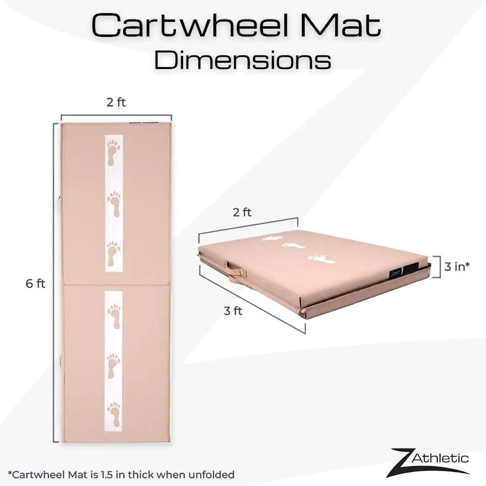 Z Athletic Kids Balance Beam and Cartwheel Trainer Folding Mat for Gymnastics and Tumbling