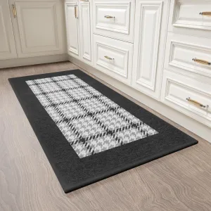 Zamo Anti-Fatigue Kitchen Mat, Non Slip Kitchen Rugs with Memory Foam, Absorbent Runner Mat for Floor, Standing Mats for in Front of Sink, Door, Laundry, Entryway, Hallway (Black, 32" × 17.3")