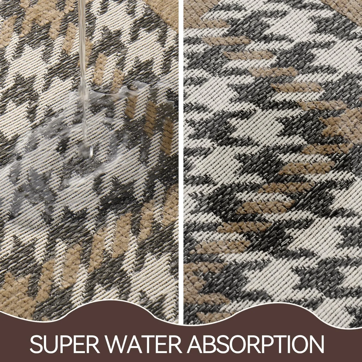 Zamo Anti-Fatigue Kitchen Mat, Non Slip Kitchen Rugs with Memory Foam, Absorbent Runner Mat for Floor, Standing Mats for in Front of Sink, Door, Laundry, Entryway, Hallway (Brown, 32" × 17.3")