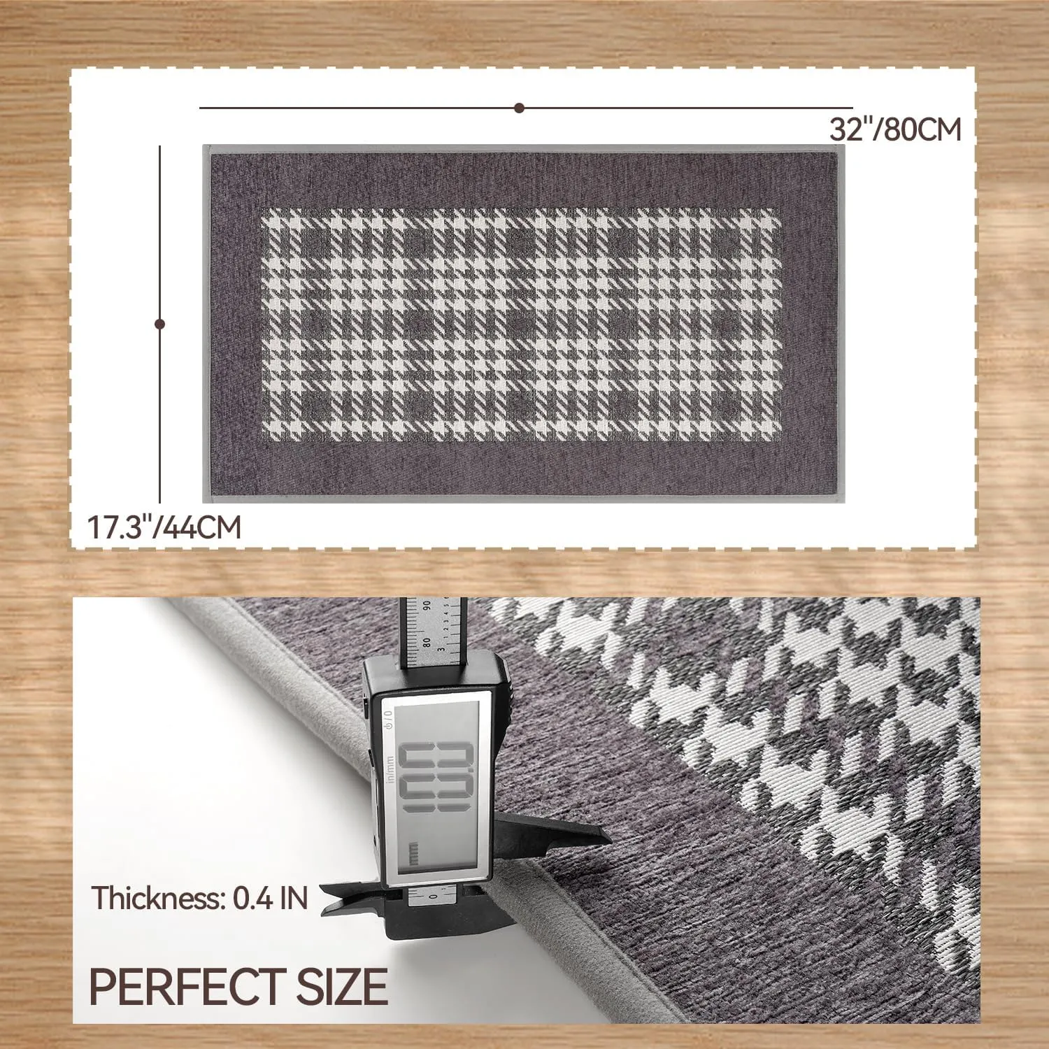 Zamo Anti-Fatigue Kitchen Mat, Non Slip Kitchen Rugs with Memory Foam, Absorbent Runner Mat for Floor, Standing Mats for in Front of Sink, Door, Laundry, Entryway, Hallway (Grey, 32" × 17.3")