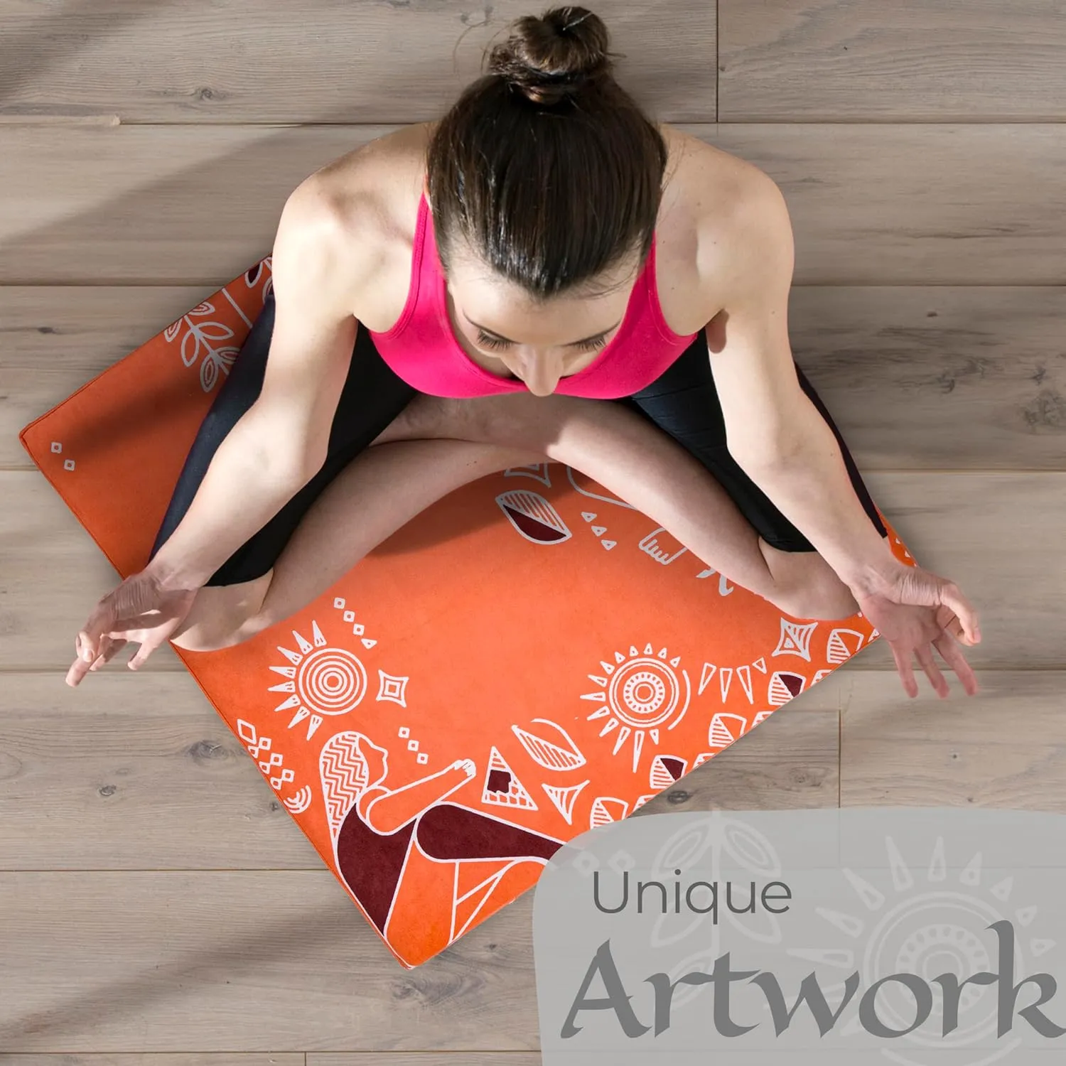 Zaveur Royal Court Meditation Mat With Velvet Cover - 24" x 24" Square Zabuton Thick Yoga Mat - Non Slip Exercise Mat for Home Workout - Thick Foam Exercise Floor Mat for Zafu or Bench