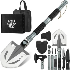 ZENHOSIT Survival Shovel with Camping Axe: Multifunctional Tactical Gear for Outdoor Adventure - 180 Degree Folding Camping Shovel Multi-Tool with Carry Pouch for Outdoor Camping Hiking
