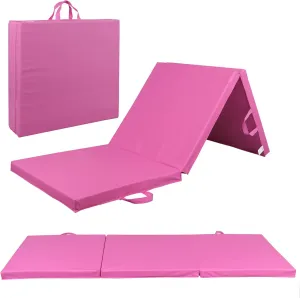 ZENY 2’’ Thick Tri-fold Folding Gym Exercise Mat Extra Thick Gymnastics Mat Tumbling Mat with Carrying Handles for Home Workout, Core Workouts, Stretching, MMA, Yoga