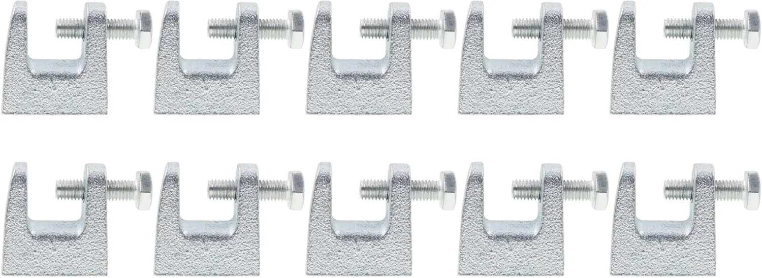 Zinc Plated Iron Safety Beam Clamp,TTZEZE Adjustable I Beam Clamp,Universal Beam C Clamp for Safety Harness with Hex Head Bolt,Hardware Accessory for Cable Conduit,25mm/0.98''Jaw Opening 10 PCS