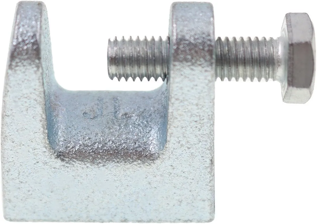 Zinc Plated Iron Safety Beam Clamp,TTZEZE Adjustable I Beam Clamp,Universal Beam C Clamp for Safety Harness with Hex Head Bolt,Hardware Accessory for Cable Conduit,25mm/0.98''Jaw Opening 10 PCS