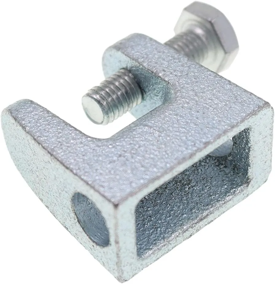 Zinc Plated Iron Safety Beam Clamp,TTZEZE Adjustable I Beam Clamp,Universal Beam C Clamp for Safety Harness with Hex Head Bolt,Hardware Accessory for Cable Conduit,25mm/0.98''Jaw Opening 10 PCS