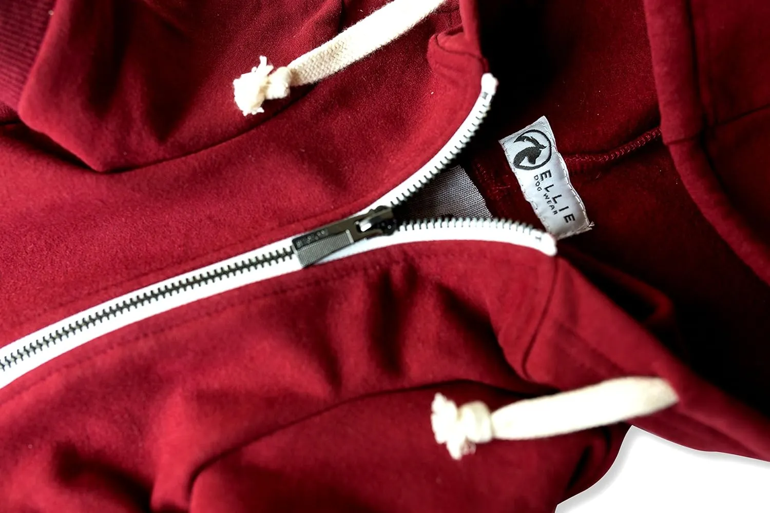 Zip Up Adventure Dog Hoodie with Hook & Loop Pockets and Adjustable Drawstring Hood - XXS to XXL - Multiple Colors - Comfortable & Versatile Dog Hoodies (Maroon, XXS)