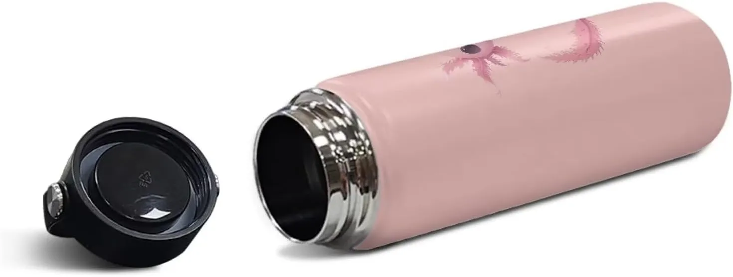 ZOUTAIRONG Cute Axolotl Insulated Water Bottle Stainless Steel Water Bottle 18 oz with Handle Wide Mouth Vacuum Flask Reusable Sports Water Bottle Travel Cup Coffee Mug Bubble Tea