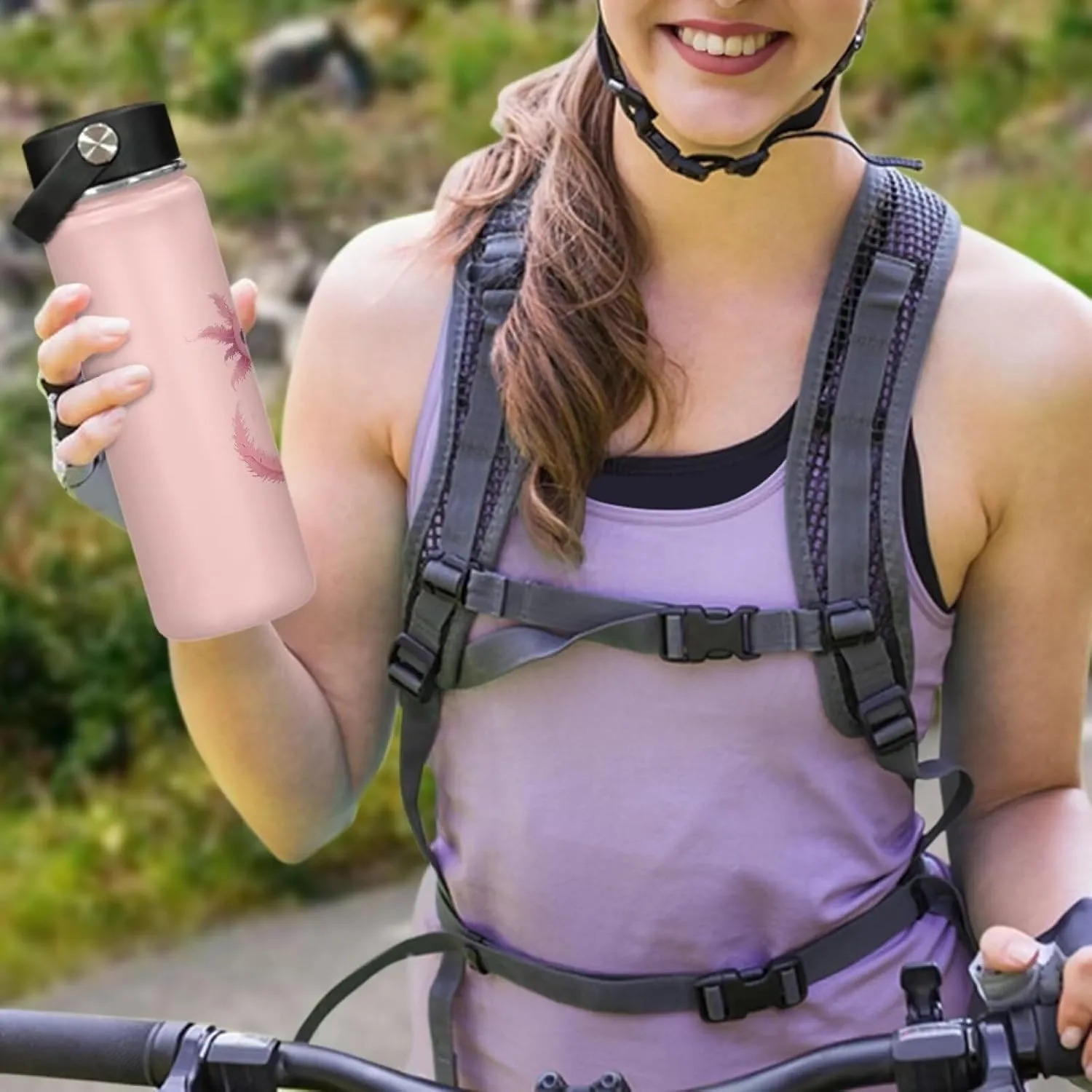 ZOUTAIRONG Cute Axolotl Insulated Water Bottle Stainless Steel Water Bottle 18 oz with Handle Wide Mouth Vacuum Flask Reusable Sports Water Bottle Travel Cup Coffee Mug Bubble Tea
